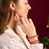 Ruby | .925 Sterling Silver | Firefly Glass Huggie Earrings